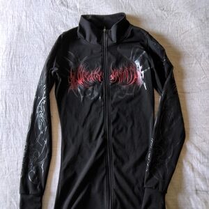 breathe Divinity Black And Red Zip Compression Jacket